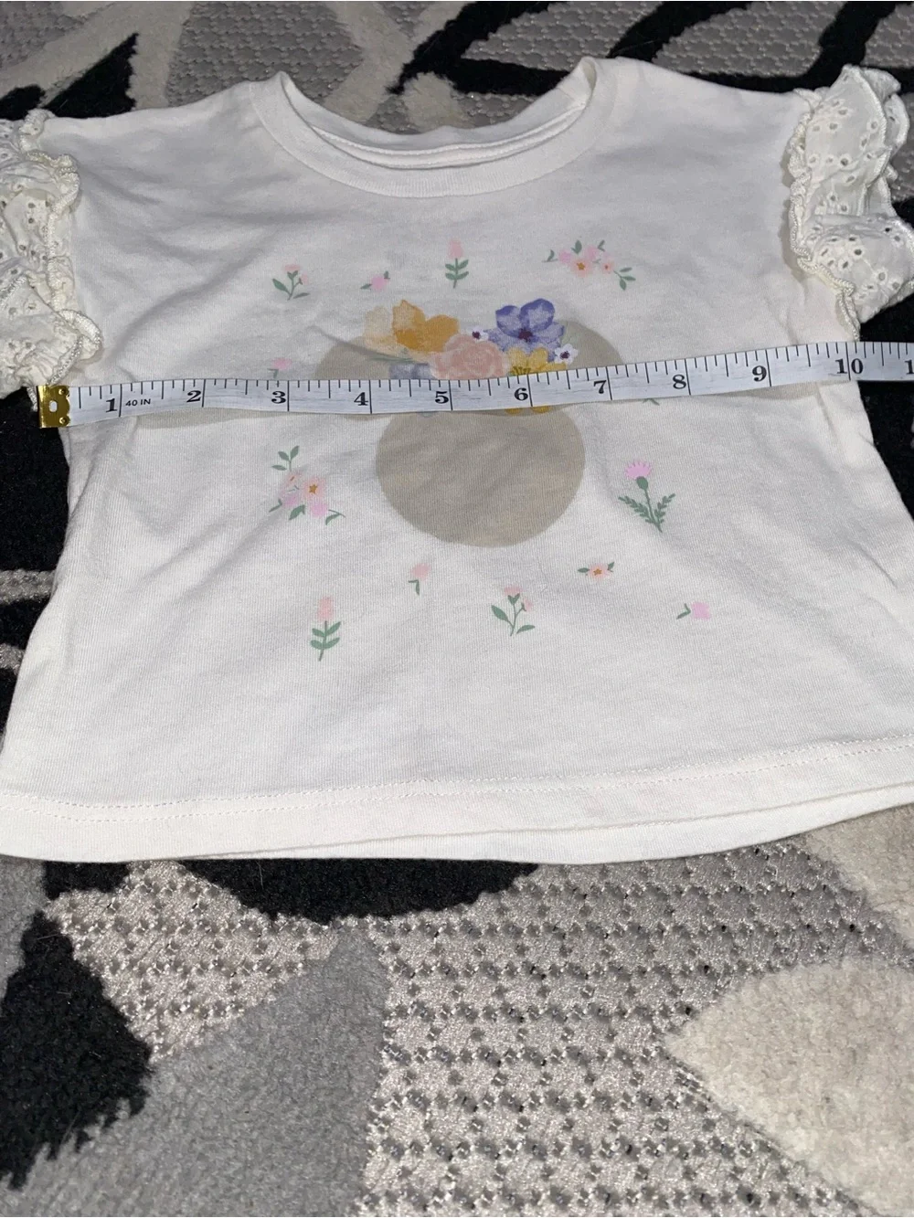 Carter's 18 Months White Eyelet Sleeve Tee with Pink Tulle Skirt